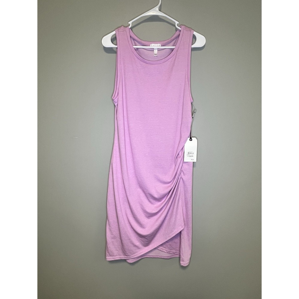 Leith Women's Sleeveless Body con Dress‎ Pink Bouquet Heather Rouched Large NWT!